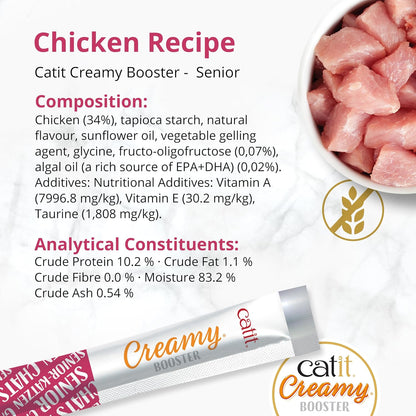 Catit Creamy Booster Chicken For Senior Cats 4 x 10g