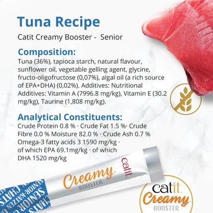 Catit Creamy Booster Tuna For Senior Cats 4 x 10g