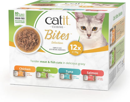 Catit Bites In Gravy Variety Pack 12 x 75g