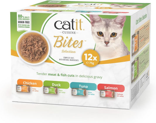 Catit Bites In Gravy Variety Pack 12 x 75g
