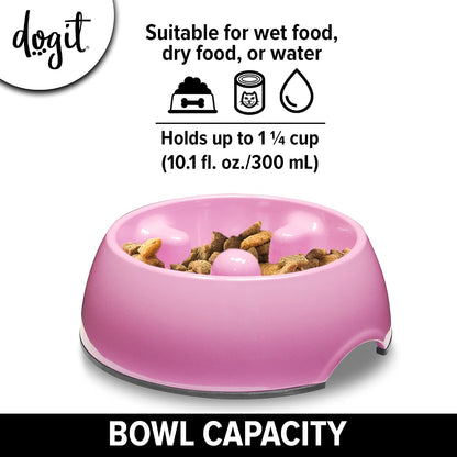 Hagen Dogit Anti Gulp Dish Small Pink Dog Food Bowl