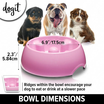 Hagen Dogit Anti Gulp Dish Small Pink Dog Food Bowl