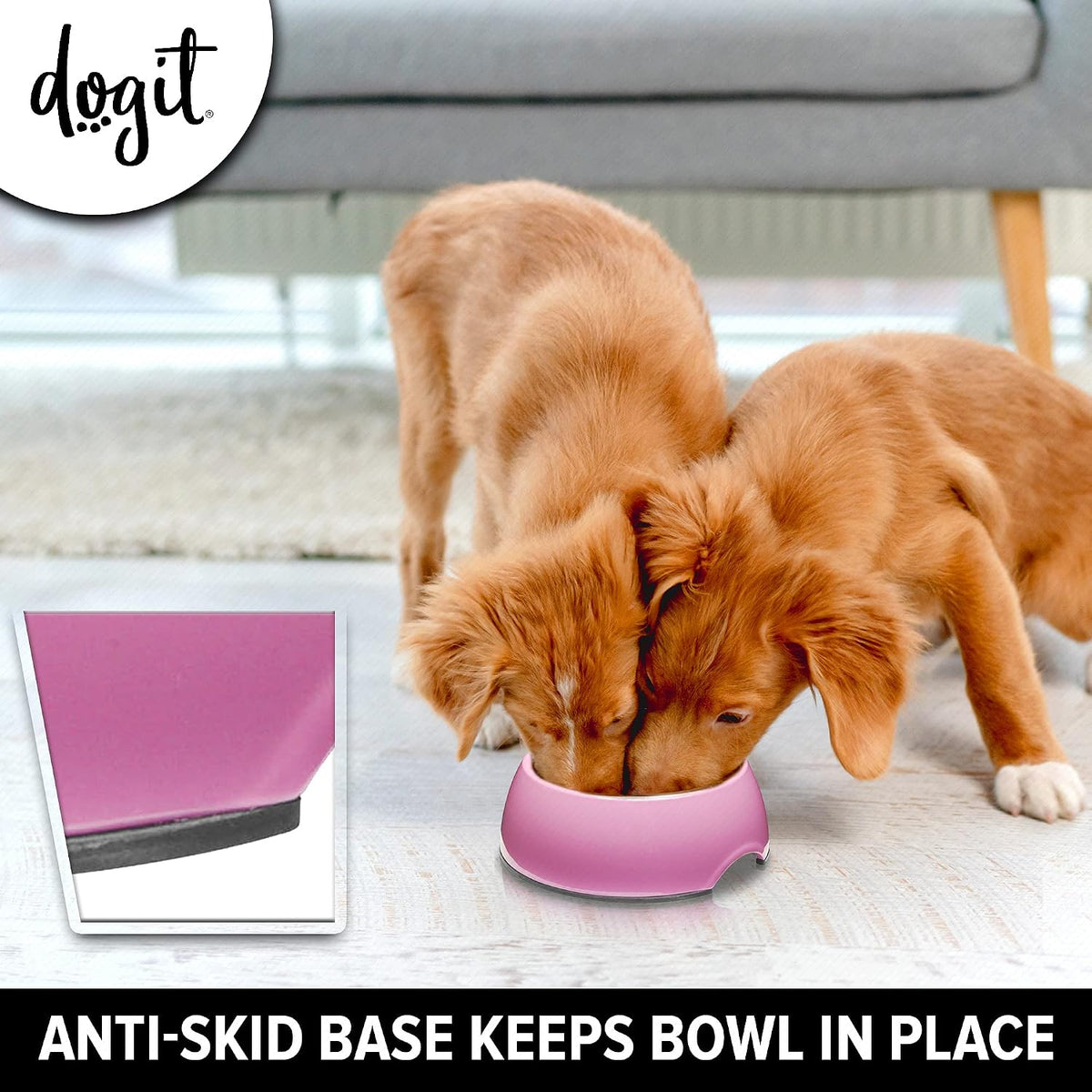 Hagen Dogit Anti Gulp Dish Small Pink Dog Food Bowl