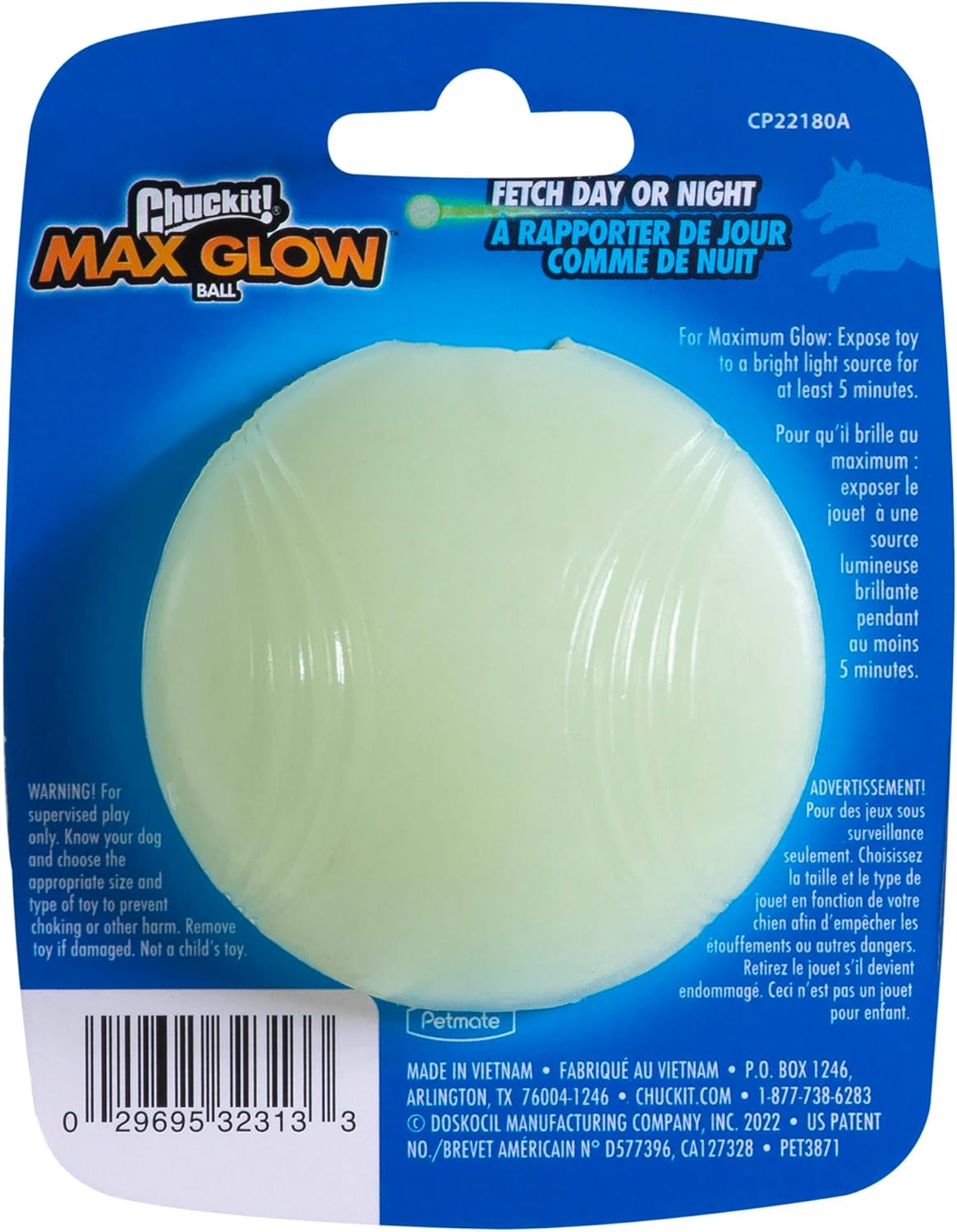 Chuckit! Max Glow Ball 1 Pack Medium 6.5cm