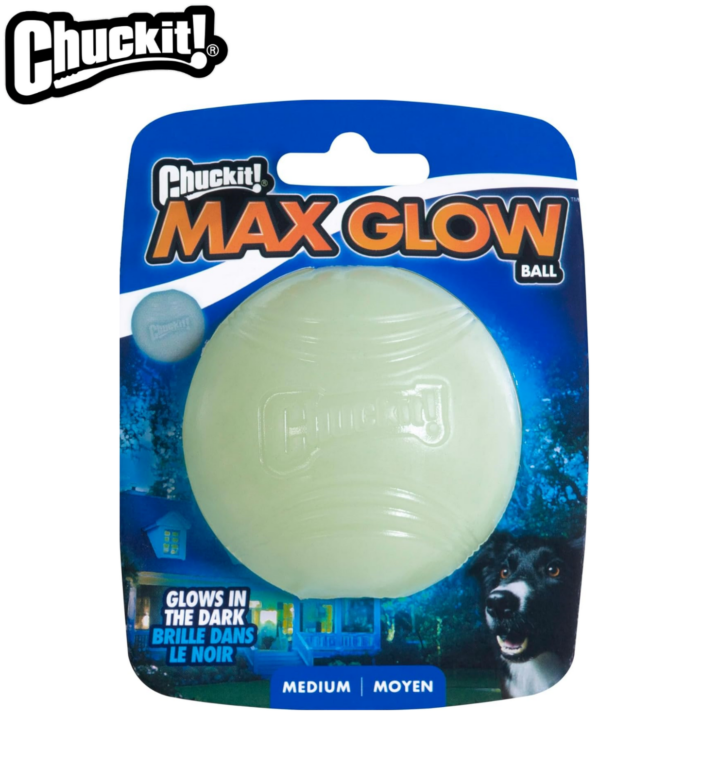 Chuckit! Max Glow Ball 1 Pack Medium 6.5cm