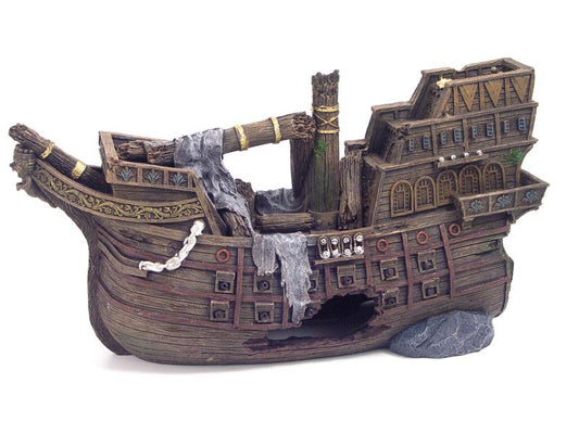 Rosewood Spanish Galleon Large Aquarium Ornament 34cm