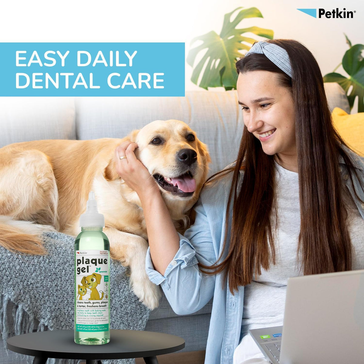 Petkin Dental Plaque Gel 120ml For Dogs And Cats