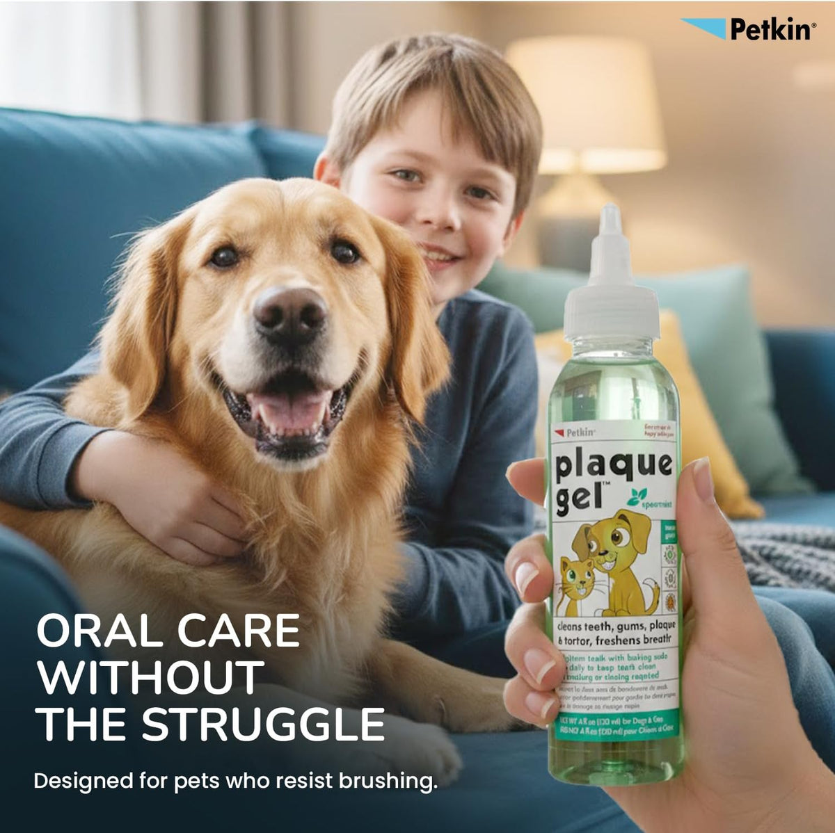 Petkin Dental Plaque Gel 120ml For Dogs And Cats