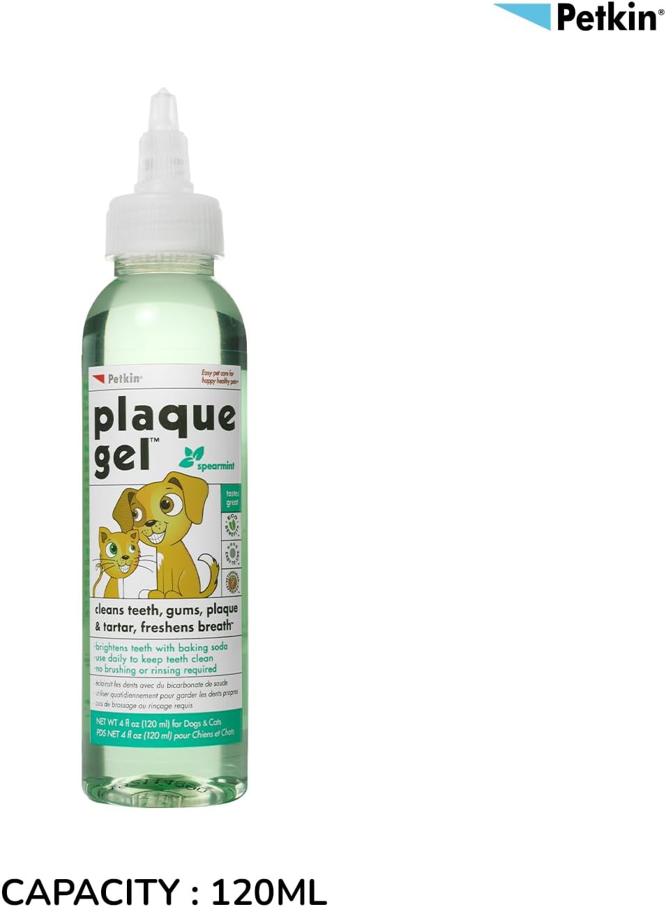 Petkin Dental Plaque Gel 120ml For Dogs And Cats
