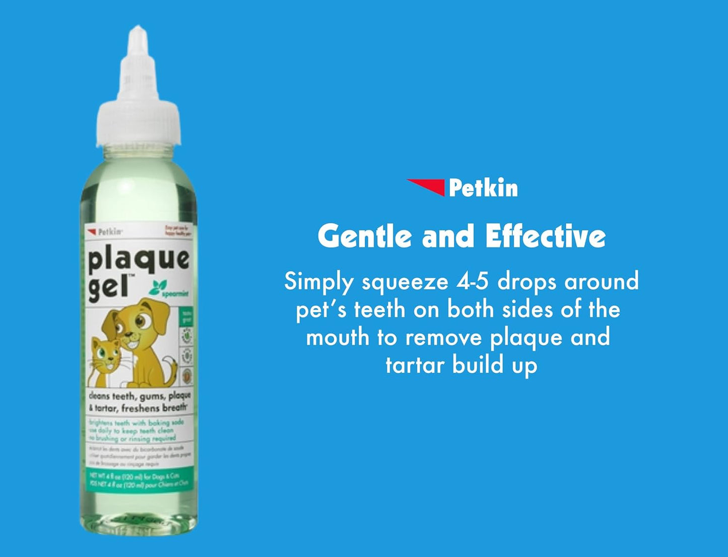 Petkin Dental Plaque Gel 120ml For Dogs And Cats