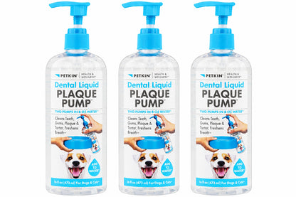 Petkin Plaque Dental Liquid For Dogs Clean Teeth Fresh Breath 473ml