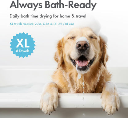 Petkin XL Disposable Pet Bath Towels 20" x 32" 8pcs