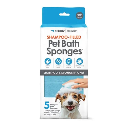 Petkin Shampoo Filled Pet Bath Sponges 5pcs