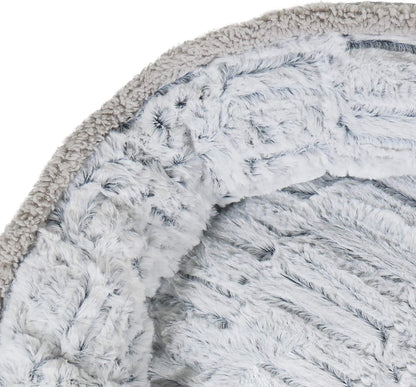 40 Winks Deep Plush Grey Donut Dog Bed 27"