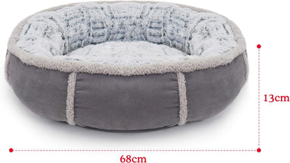 40 Winks Deep Plush Grey Donut Dog Bed 27"