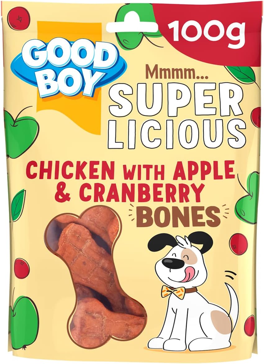 Good Boy Super Licious Chicken & Apple Cranberry Bones 100g