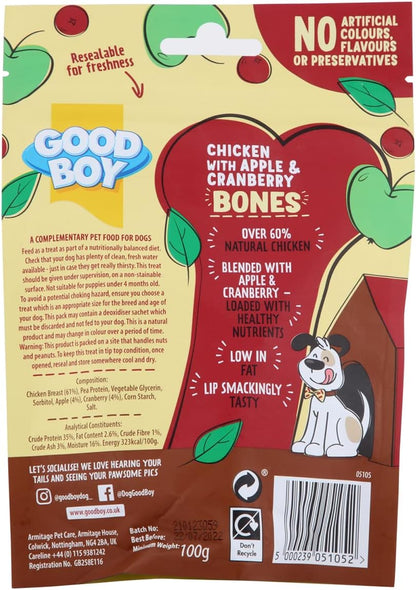 Good Boy Super Licious Chicken & Apple Cranberry Bones 100g