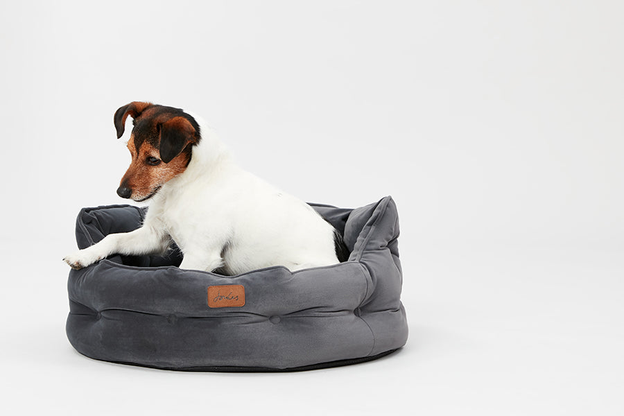 Joules Chesterfield Pet Bed Grey Large