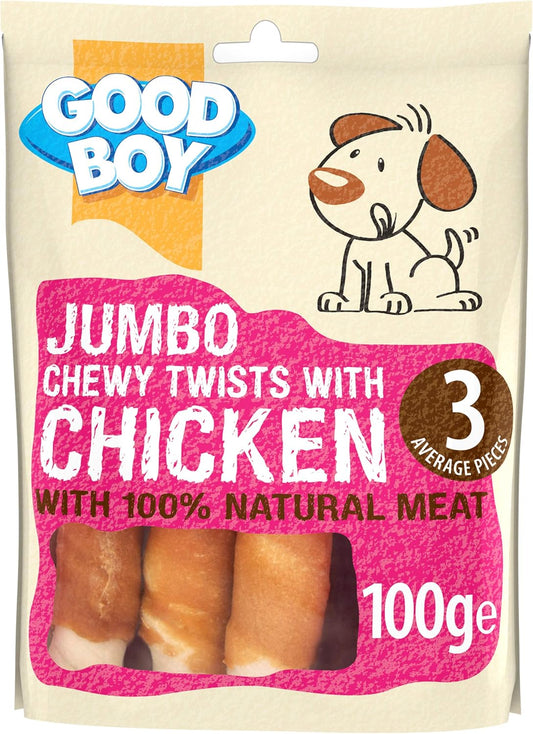 Good Boy Jumbo Chewy Twists With Chicken 100g