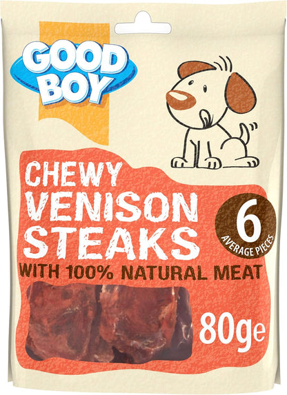 Good Boy Chewy Venison Steaks 80g