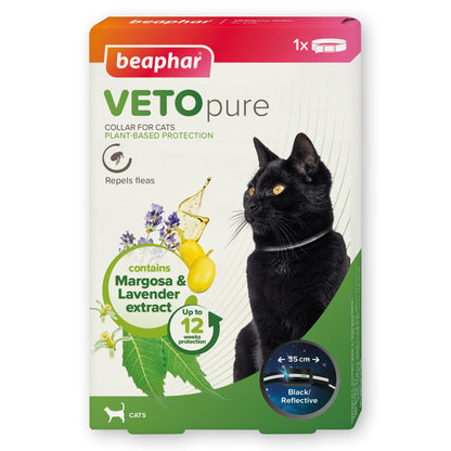 Beaphar Vetopure Black Reflective Cat Collar