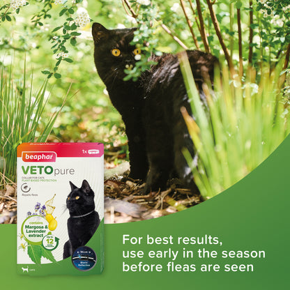 Beaphar Vetopure Black Reflective Cat Collar