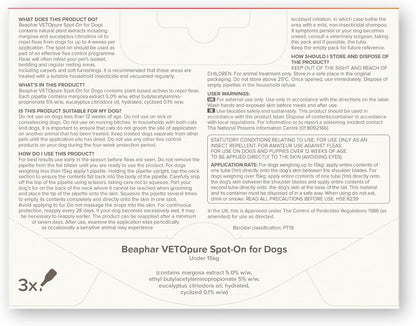 Beaphar Vetopure Spot On For Dogs 12 Week Treatment