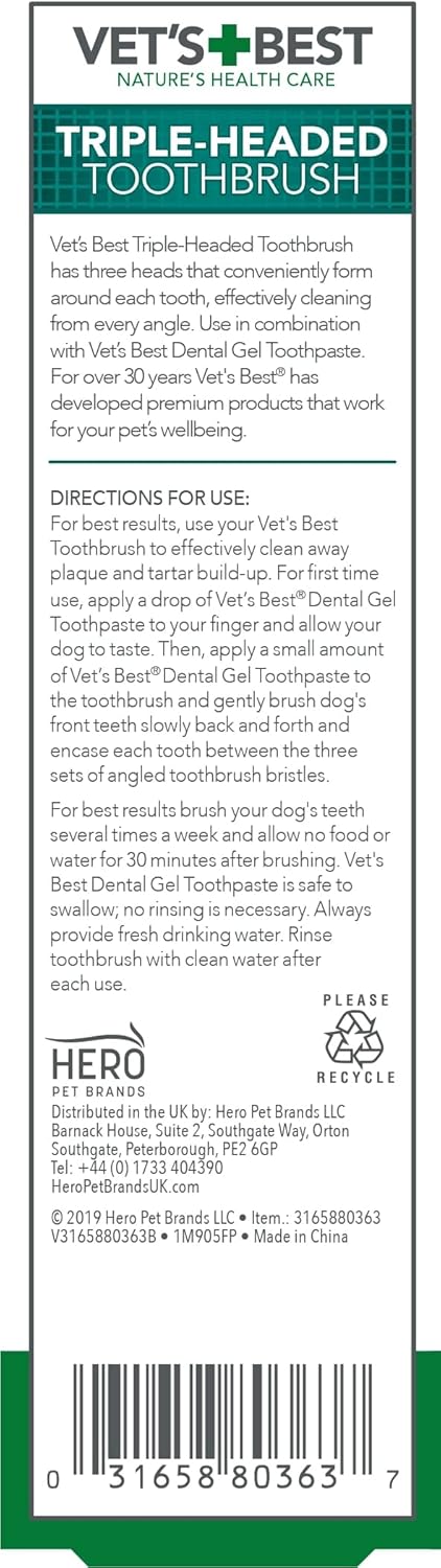 Vets Best Triple Headed Toothbrush