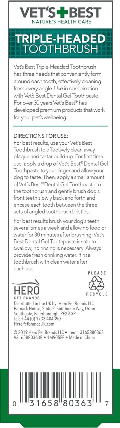 Vets Best Triple Headed Toothbrush