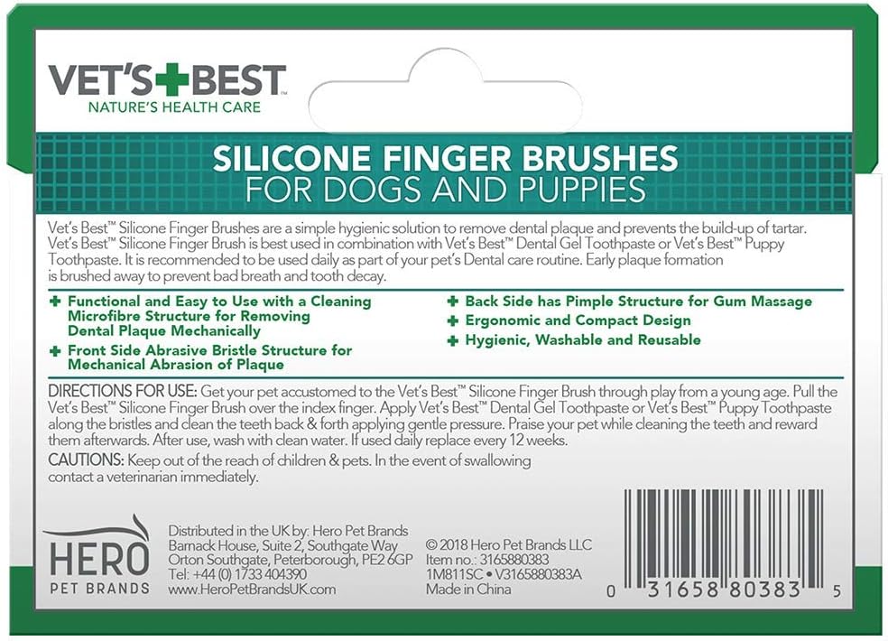 Vets Best Dental Silicone Finger Brushes 5pcs
