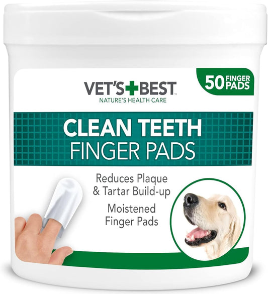 Vets Best Clean Teeth Finger Pads 50 Pad Tub