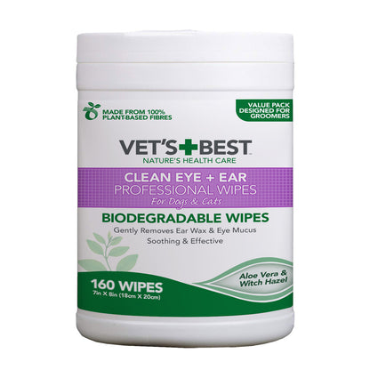 Vets Best Eye & Ear Wipes Value Tub 160 Wipes