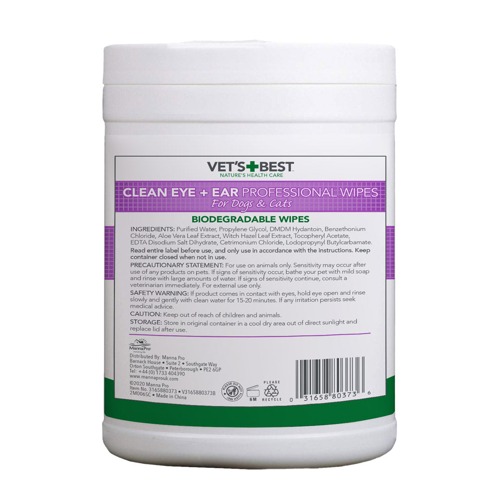 Vets Best Eye & Ear Wipes Value Tub 160 Wipes
