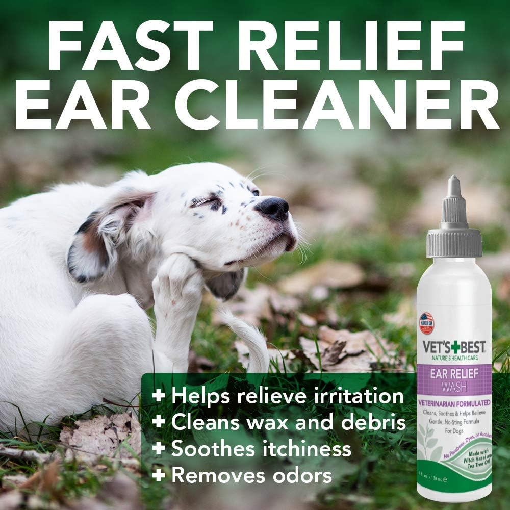 Vets Best Dog Ear Cleaner Wash & Dry Kit