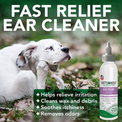 Vets Best Dog Ear Cleaner Wash & Dry Kit