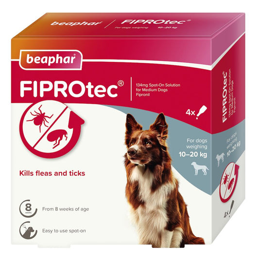 Beaphar Fiprotec Medium Dog 10- 20Kg 4 Treatments