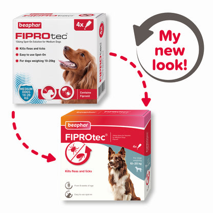 Beaphar Fiprotec Medium Dog 10- 20Kg 4 Treatments