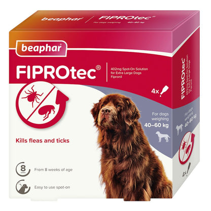 Beaphar Fiprotec Extra Large Dog 40- 60Kg 4 Treatments