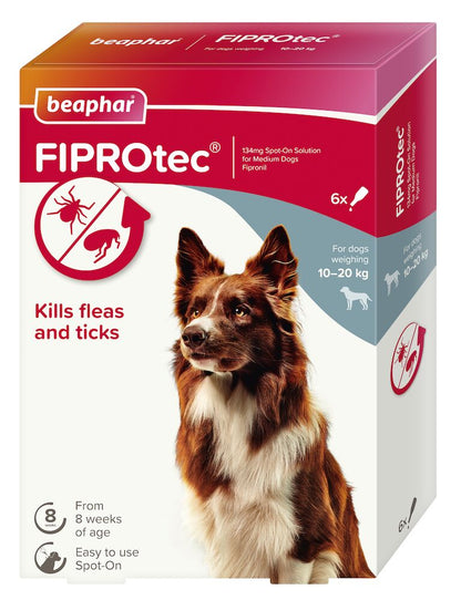 Beaphar Fiprotec Medium Dog 10- 20Kg 6 Treatments