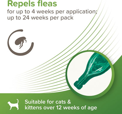 Beaphar VetoPure Cat Spot-On – 24 Week Flea & Tick Treatment, Natural Ingredients