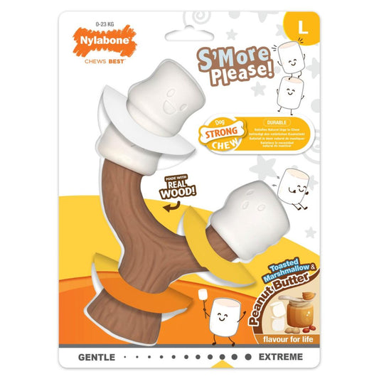 Nylabone Toasted Marshmallow & Peanut Butter With Real Wood