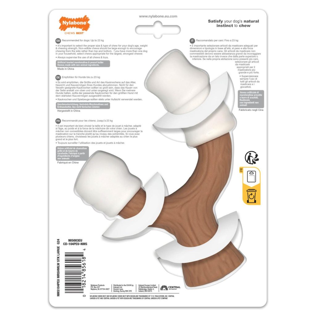 Nylabone Toasted Marshmallow & Peanut Butter With Real Wood