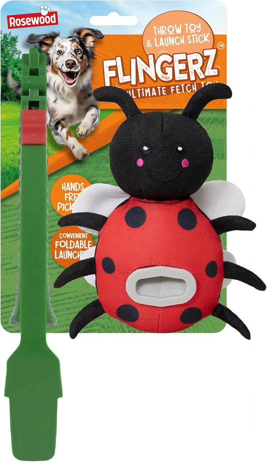Rosewood Flingerz Dog Toy Throw & Fetch Lady Bird