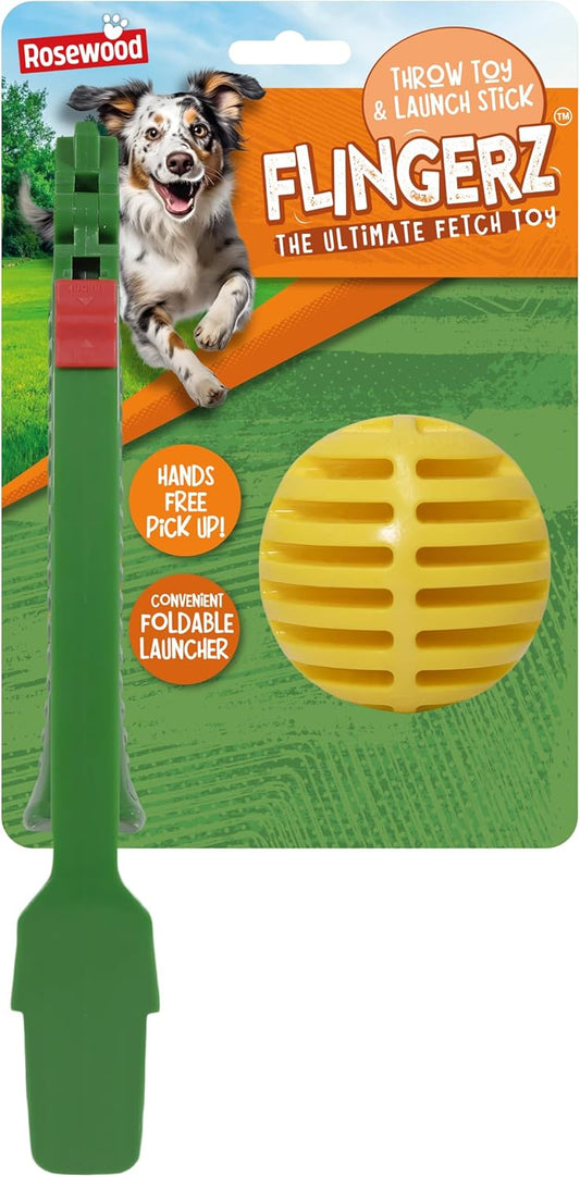 Rosewood Flingerz Dog Toy Throw & Fetch Ball