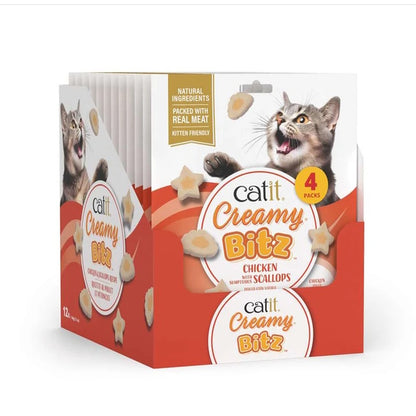 Catit Creamy Blitz Chicken & Scallops Cat Treats 4pk