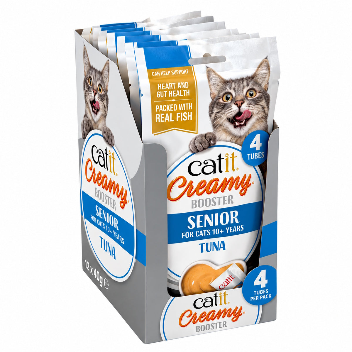 Catit Creamy Booster Tuna For Senior Cats 4 x 10g