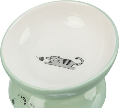 Trixie Elevated Sage White Cat Feeding Bowl 150ml 13cm