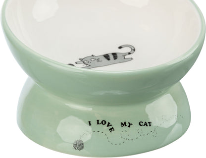 Trixie Elevated Sage White Cat Feeding Bowl 150ml 13cm