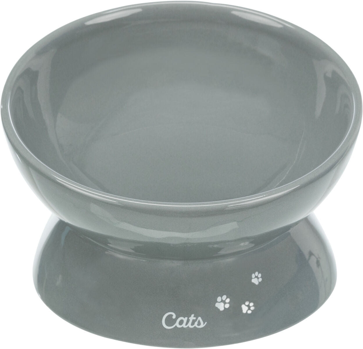 Trixie XXL Elevated Ceramic Cat Food Bowl Grey 350ml 17cm