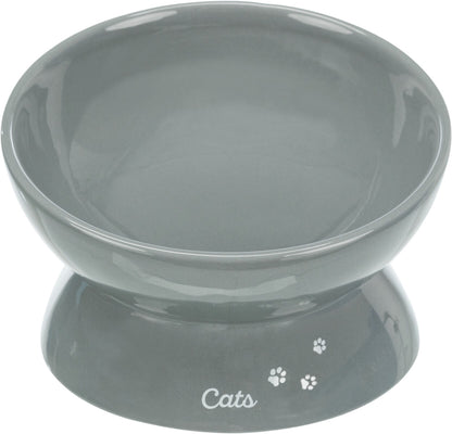 Trixie XXL Elevated Ceramic Cat Food Bowl Grey 350ml 17cm